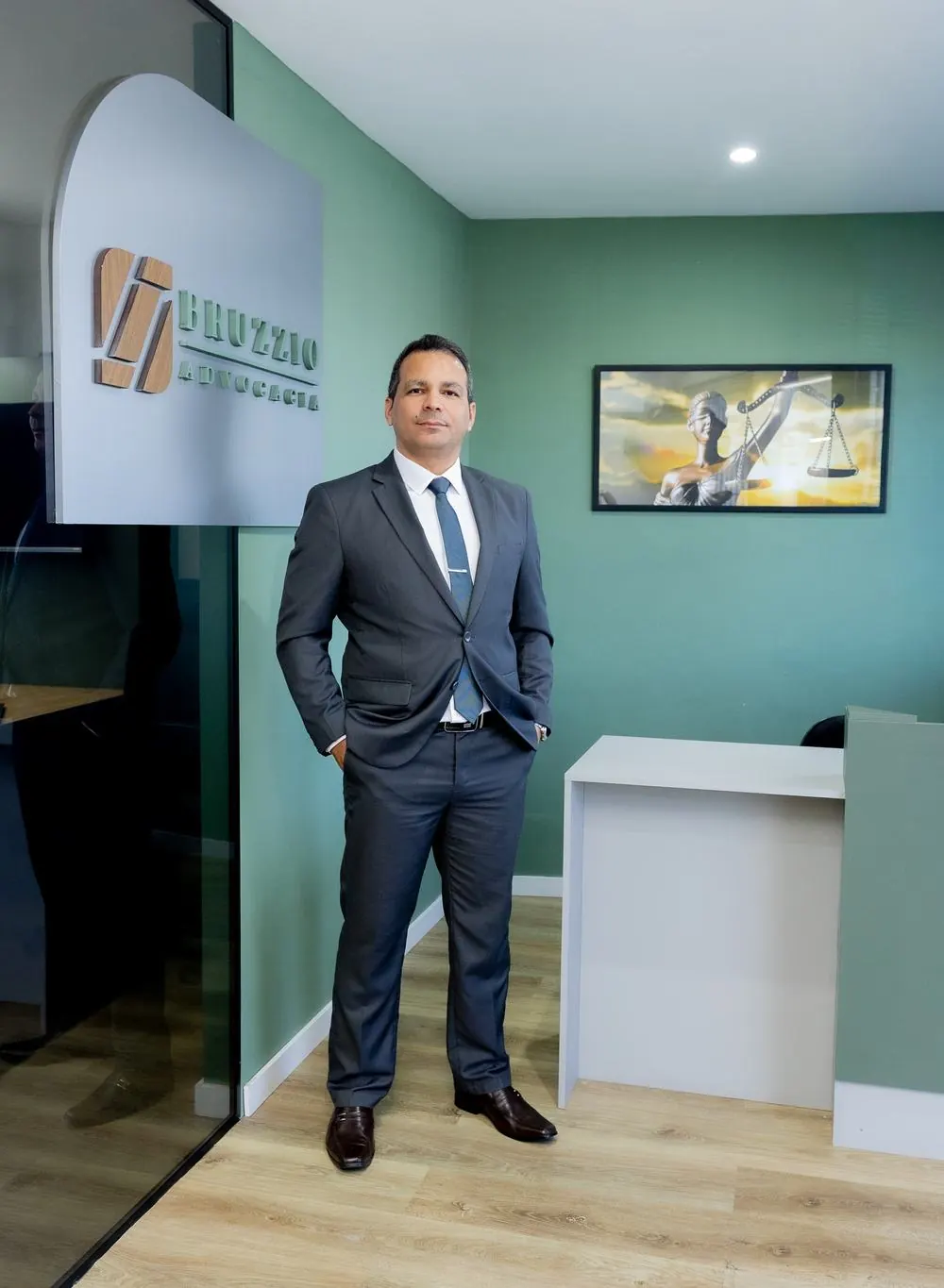 Recepção do escritório Bruzzio Advocacia, em Teresina